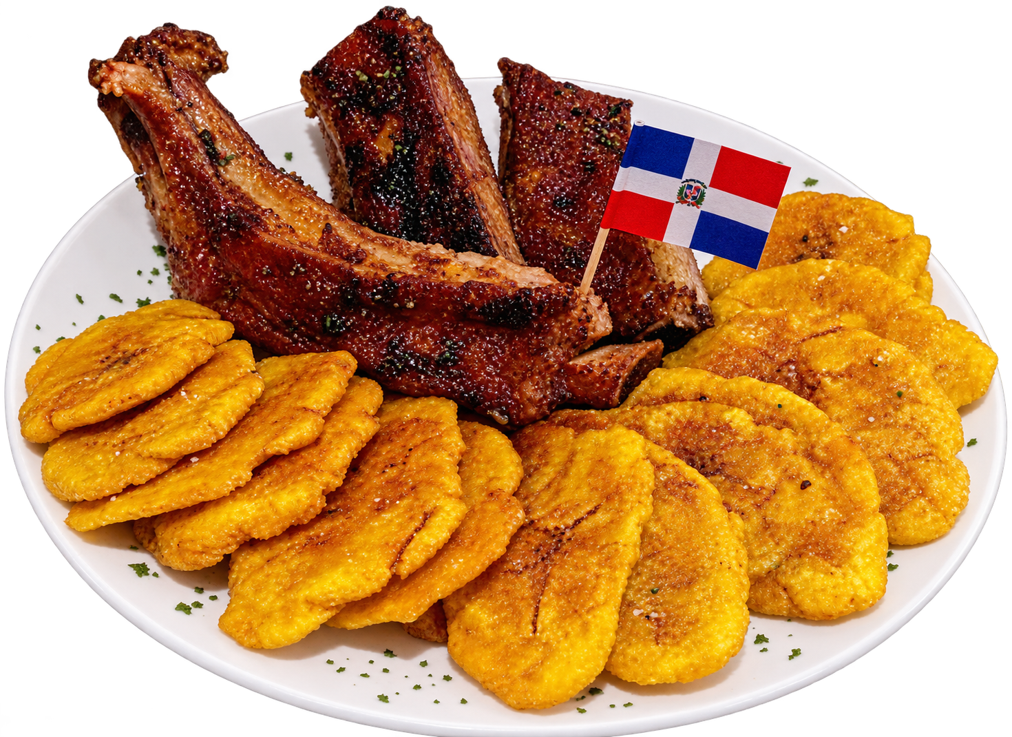 Ribs with tostones 